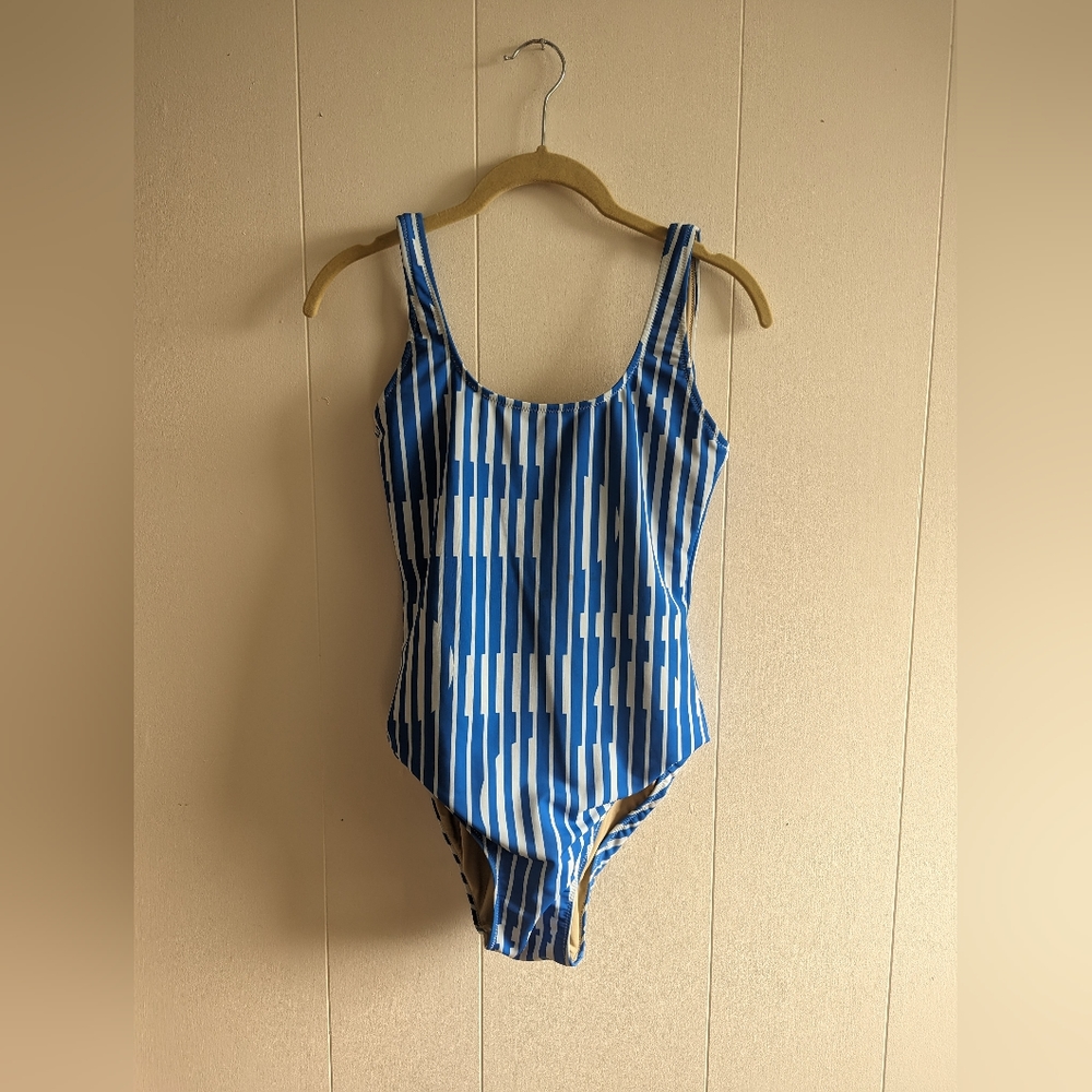 Dusen Dusen Blue Blinds One-Piece Bathing Suit Size XS